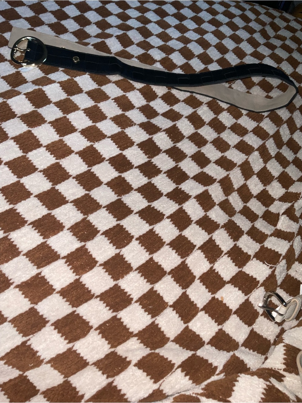 Steve Madden Black and Cream Reversible Belt Strap